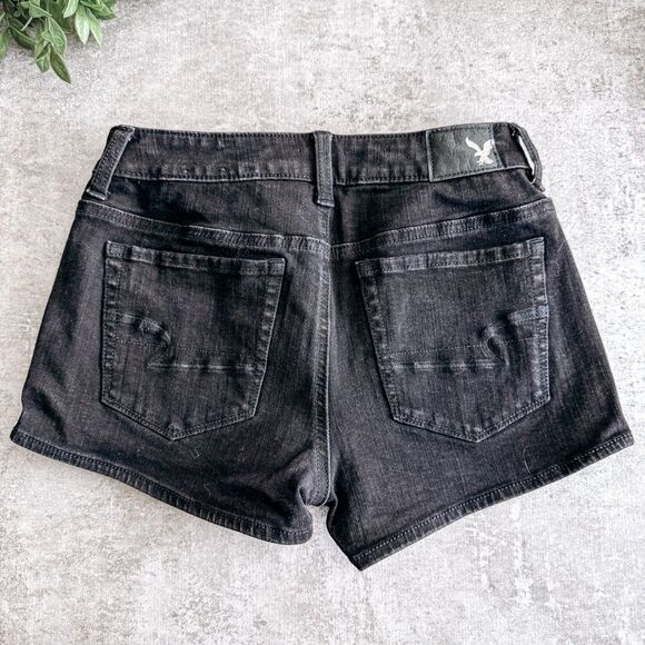 American Eagle Black 360 Super Stretch High Rise Shortie Size 0 - Picture 5 of 5